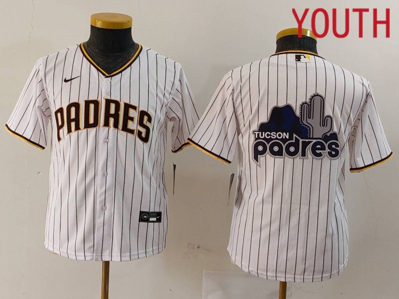 Youth San Diego Padres Blank White stripe Game 2024 Nike MLB Jersey style 3->youth mlb jersey->Youth Jersey
